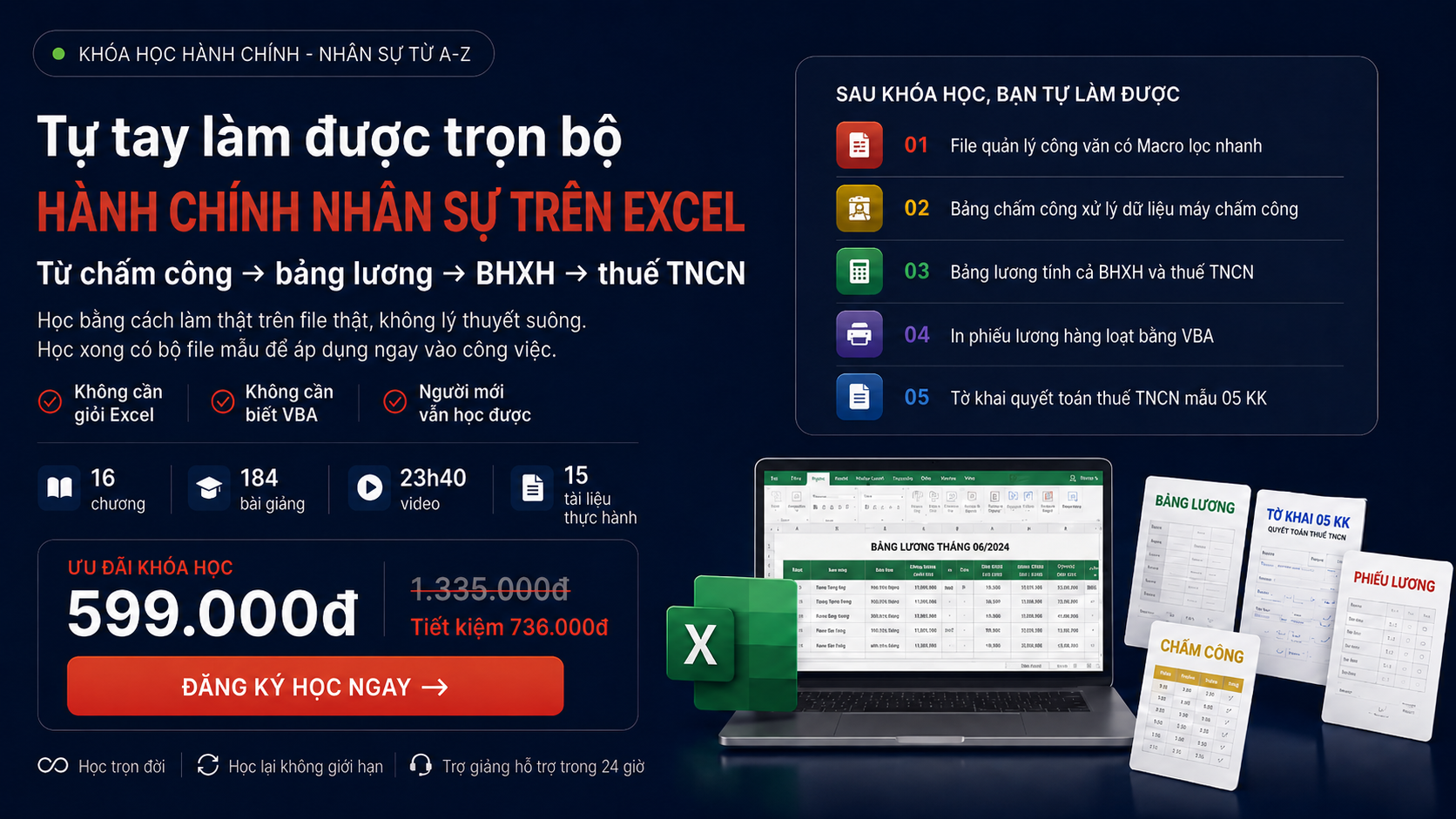 Khóa học Hành Chính Nhân Sự Gitiho