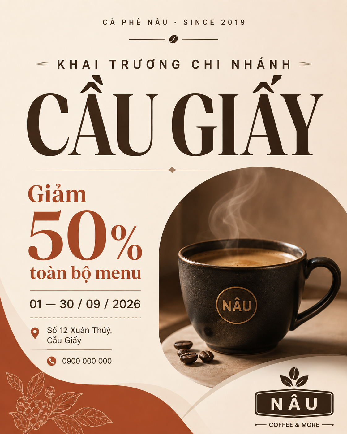 Poster Nâu Cà Phê bản hoàn thiện