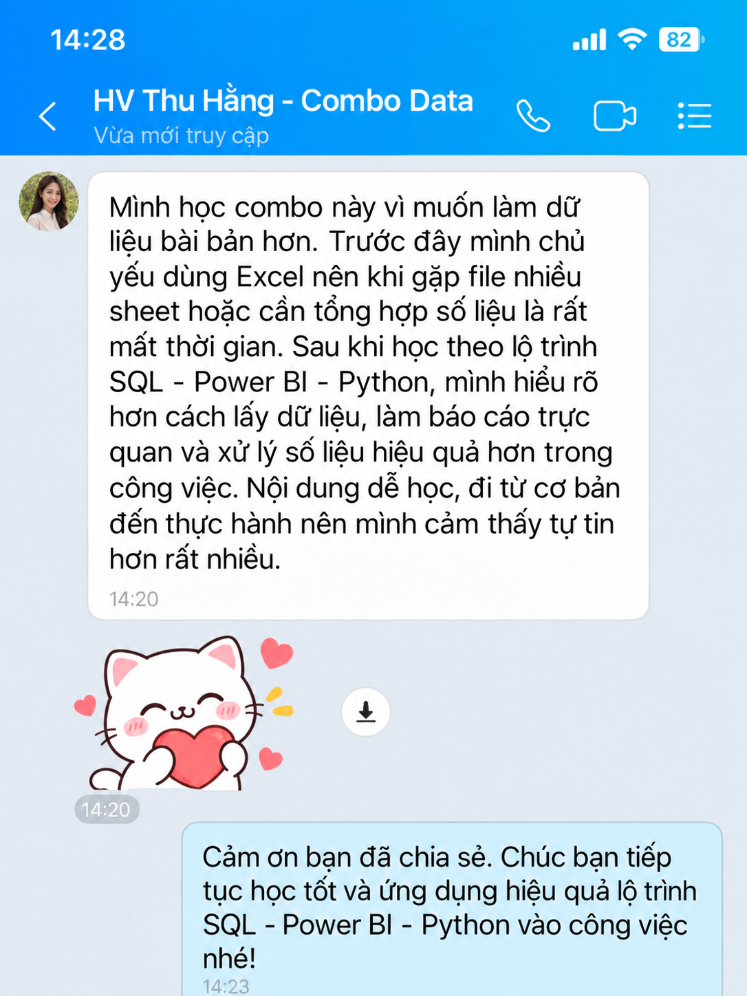 Phản hồi học viên 1