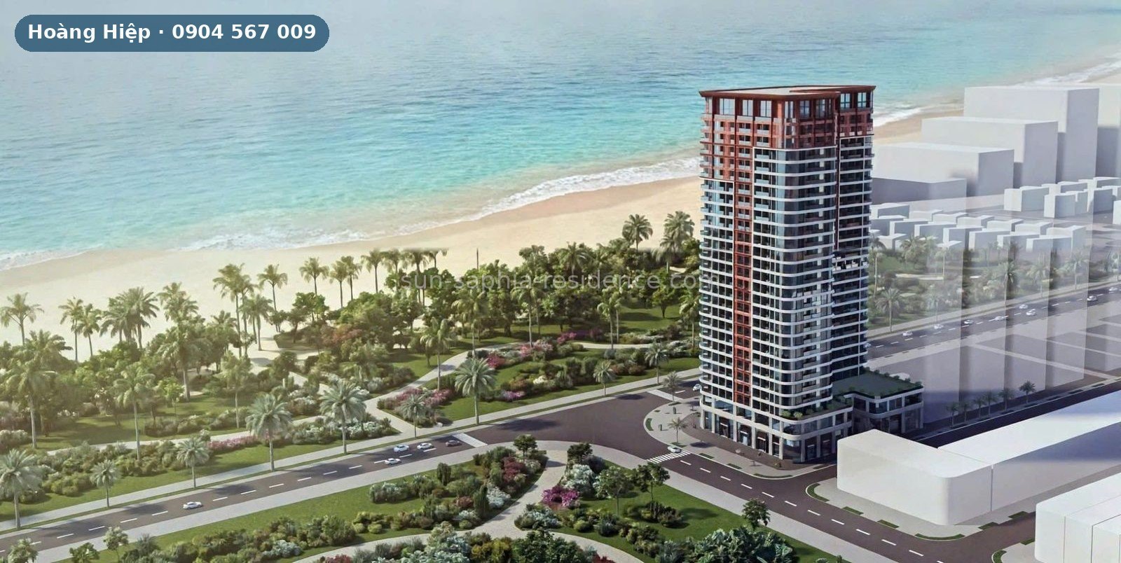 Phối cảnh minh hoạ Sun Saphia Residence nhìn ra biển Mỹ Khê