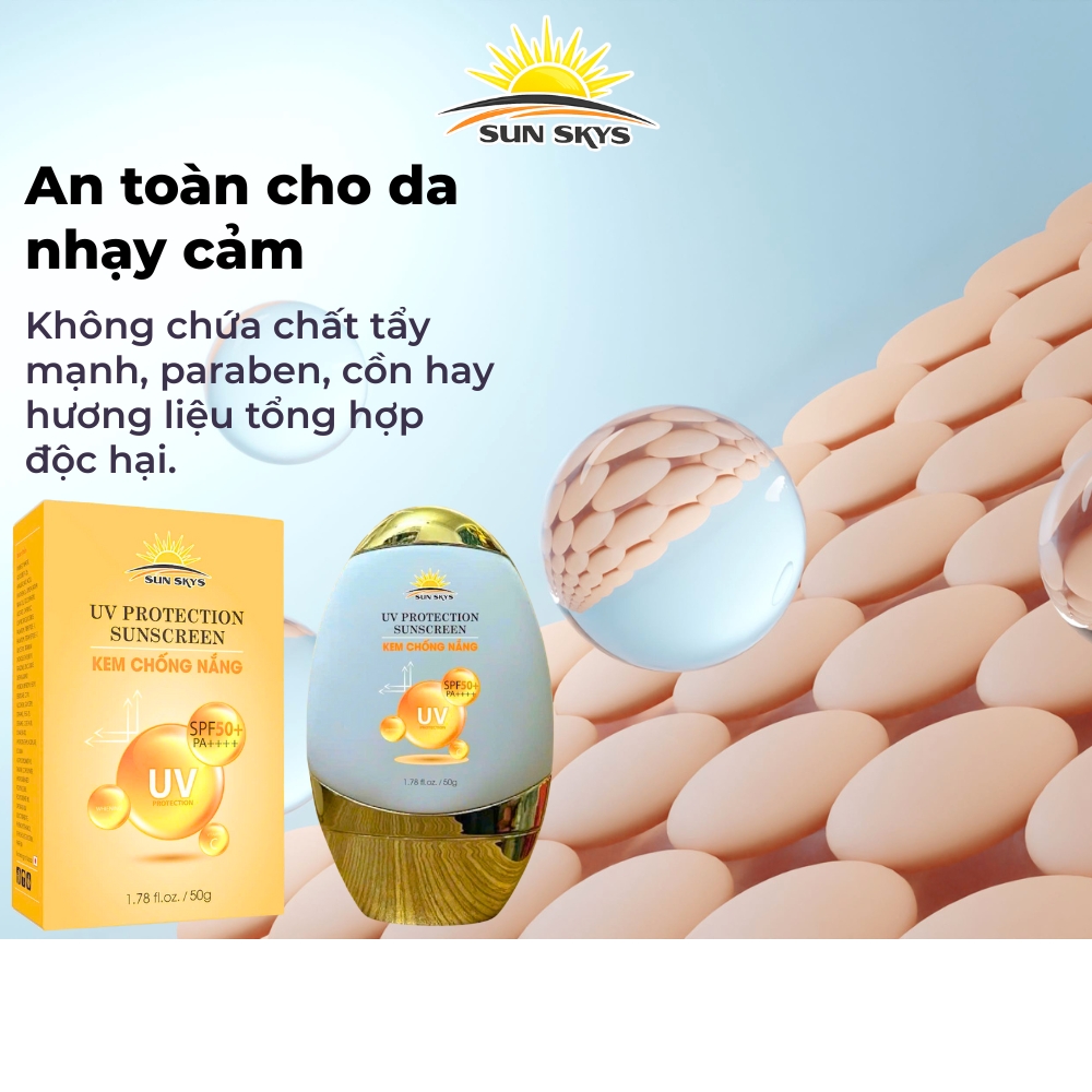 Kem chống nắng Sunskys an toàn cho da nhạy cảm