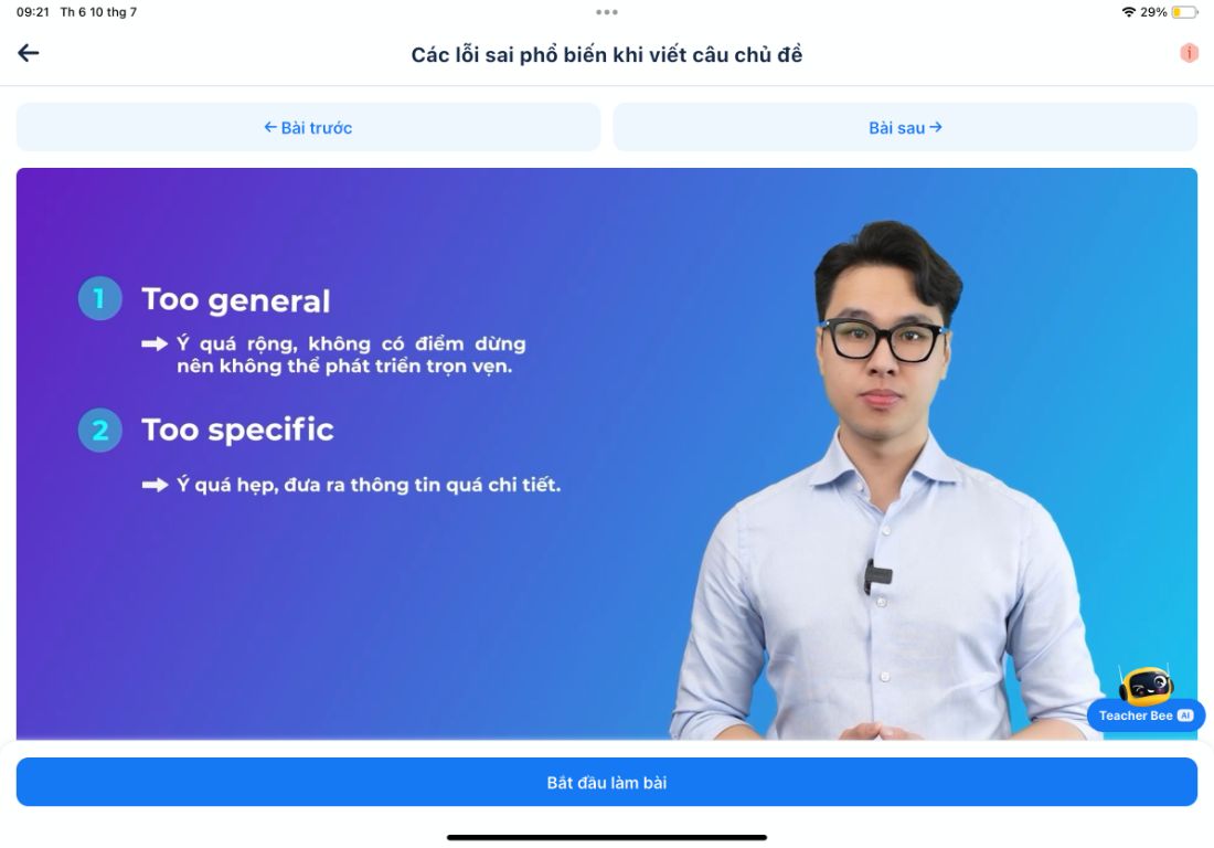 Video bài giảng Prep