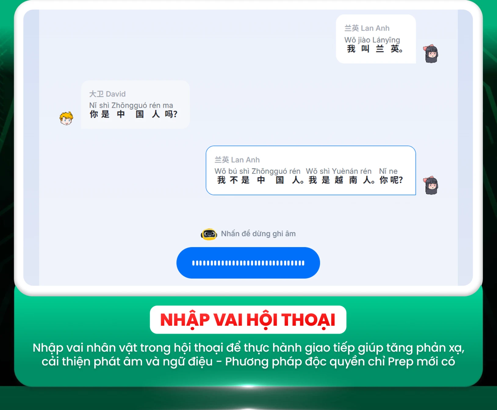 NHẬP VAI HỘI THOẠI — Nhập vai nhân vật trong hội thoại để thực hành giao tiếp, tăng phản xạ