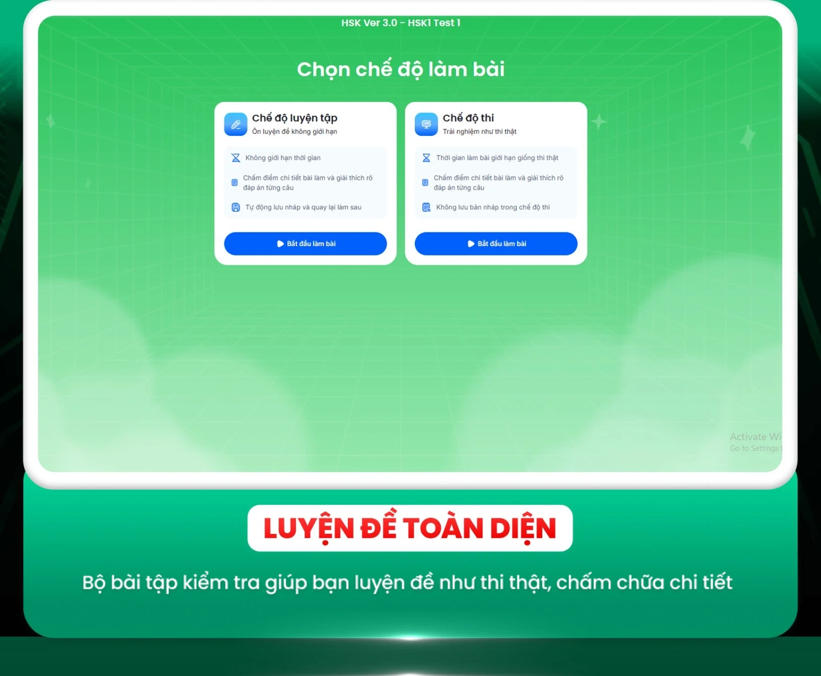 LUYỆN ĐỀ TOÀN DIỆN — Bộ bài tập kiểm tra giúp bạn luyện đề như thi thật, chấm chữa chi tiết
