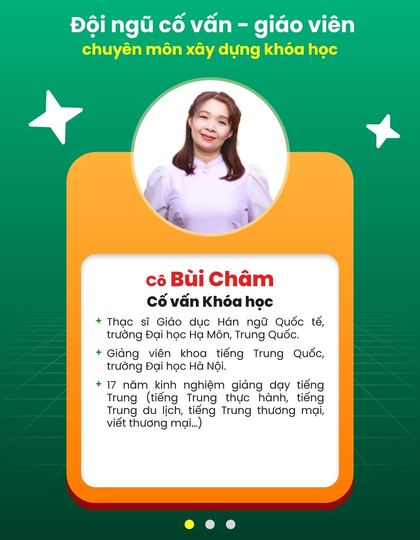 Cô Bùi Châm — Cố vấn khoá học