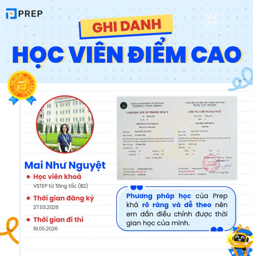 Ghi danh học viên điểm cao - Mai Như Nguyệt