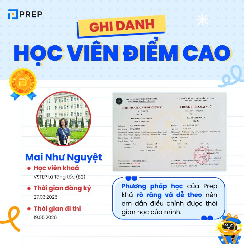 Học viên điểm cao VSTEP