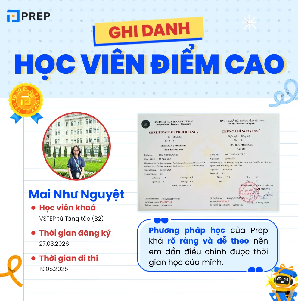 Ghi danh học viên điểm cao - Mai Như Nguyệt