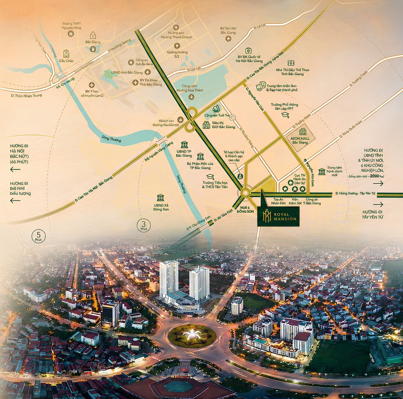Vị trí Ngã 6 Royal Mansion Bắc Ninh