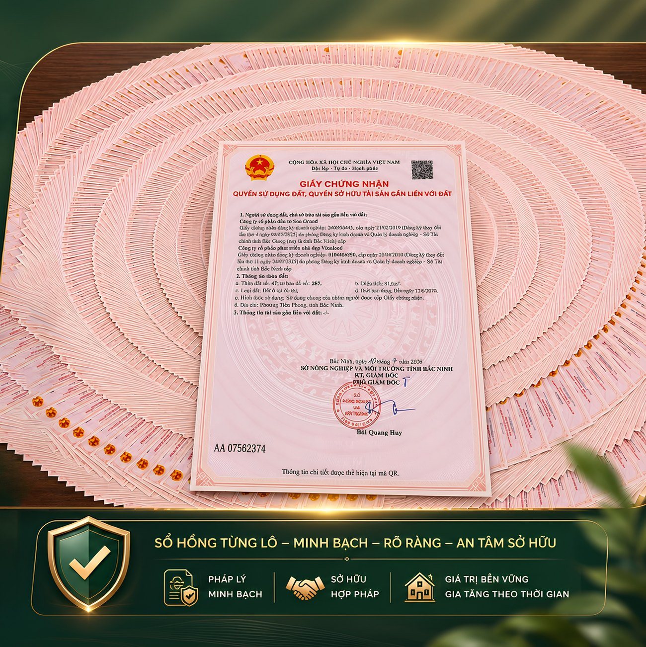 Thông tin sở hữu sổ riêng từng lô ION City