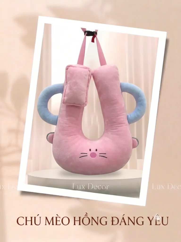 Gối ngủ chữ U Chú Mèo Hồng