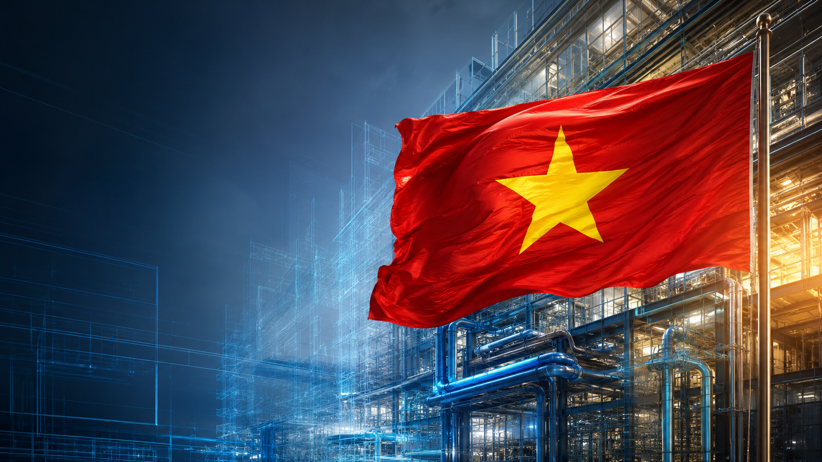 Cờ Việt Nam trong không gian kỹ thuật BIM và Revit MEP