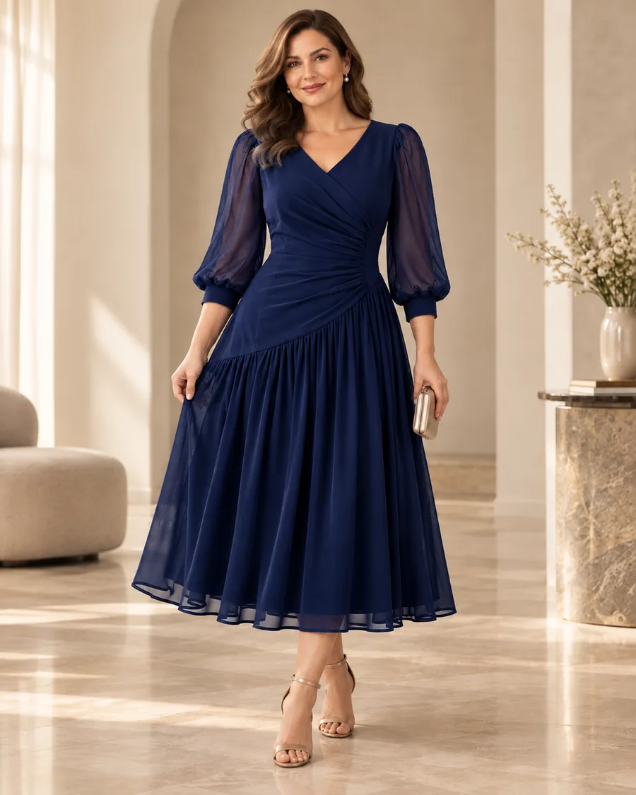 Rochie Bleumarin purtată de model