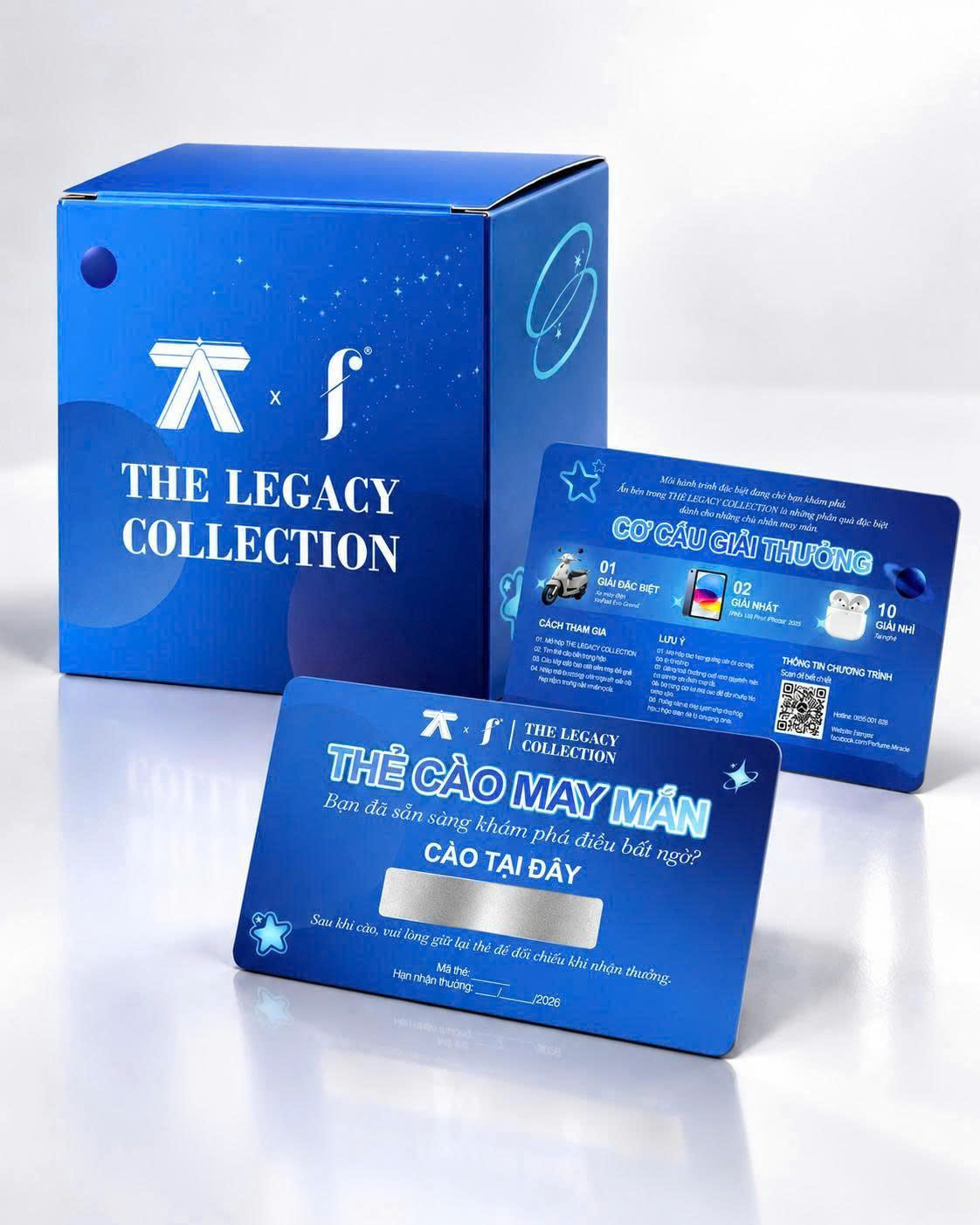 Ảnh thiết kế hộp The Legacy Collection cùng thẻ cào may mắn
