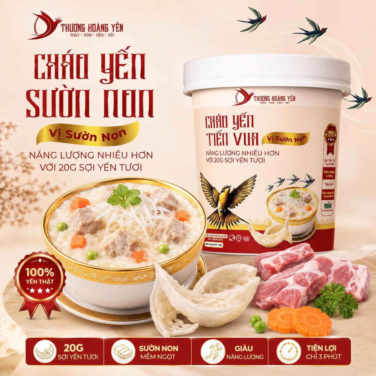 Cháo yến tiến vua vị sườn non