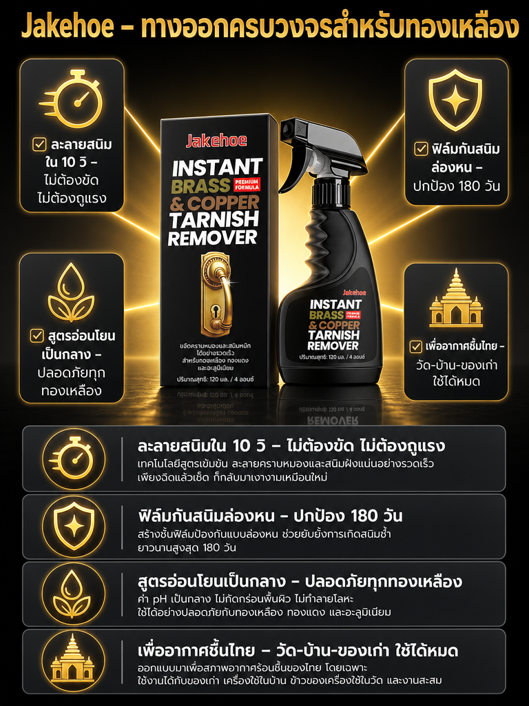 【ชุบชีวิตเฟอร์นิเจอร์เก่าให้ใหม่เอี่ยมแบบไม่เปลืองแรง】น้ำยาทำความสะอาดอะไหล่ทองเหลือง