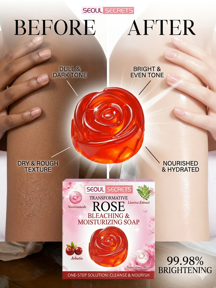 Seoul Secrets Rose Bleaching and Moisturizing Soap comparison image