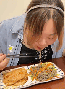Woman enjoying a meal