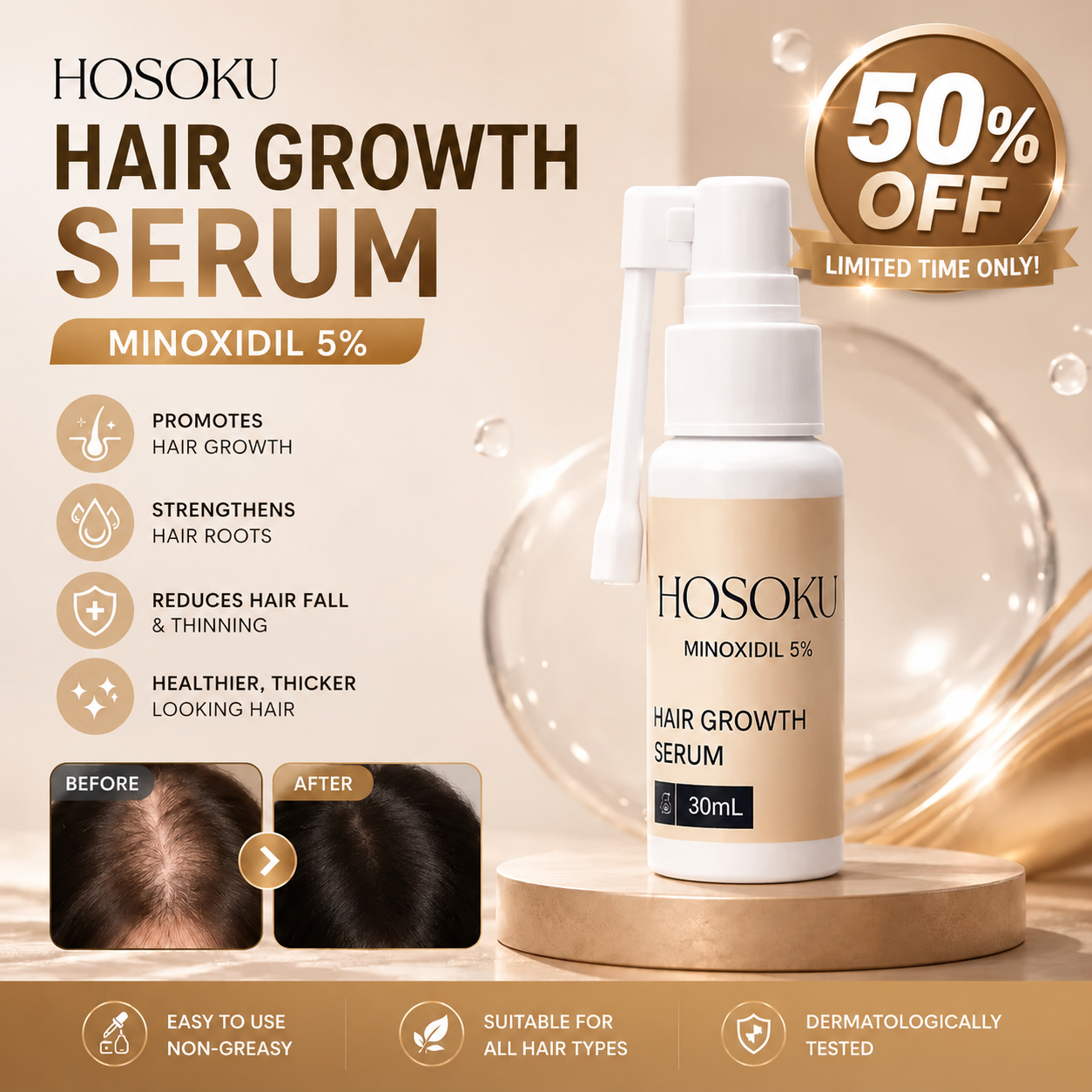 Hosoku hair growth serum
