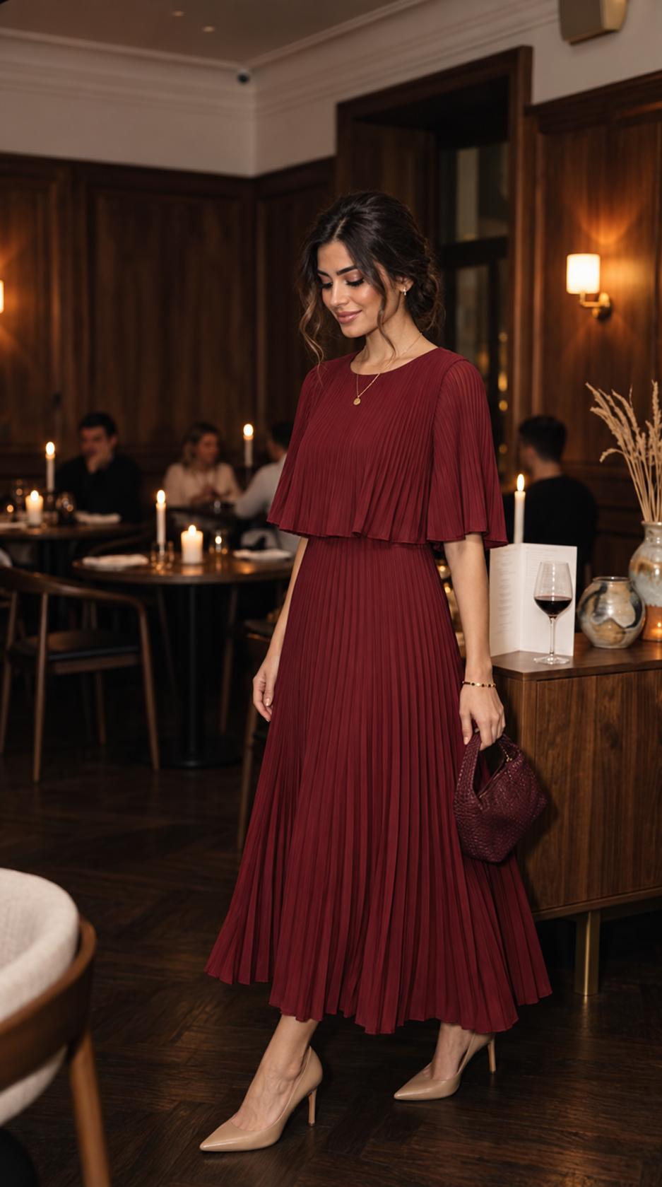 Serena pleated dress — look 6