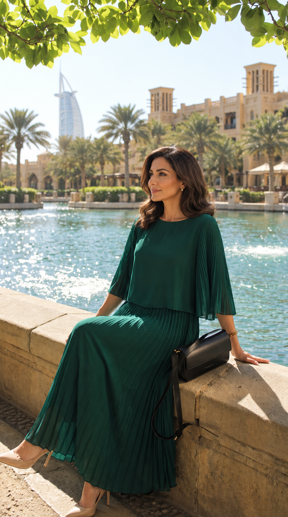 Serena pleated dress — look 5