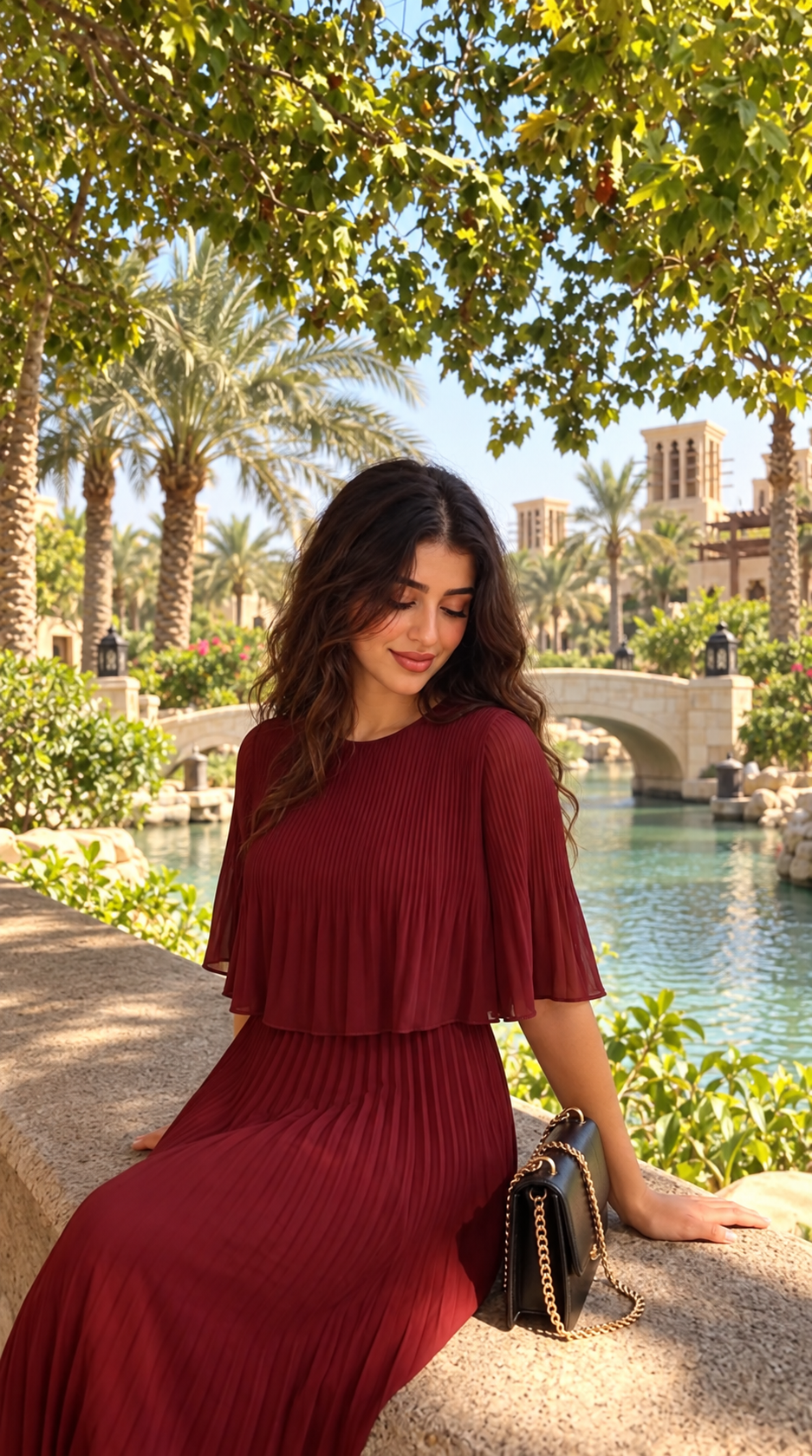 Serena pleated dress — look 7