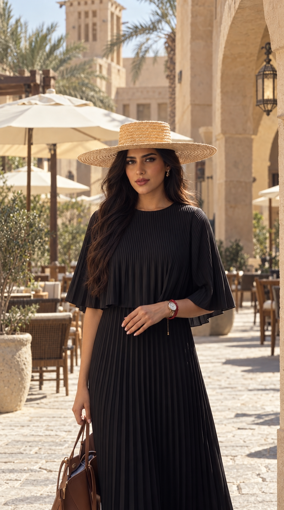Serena pleated dress — look 8