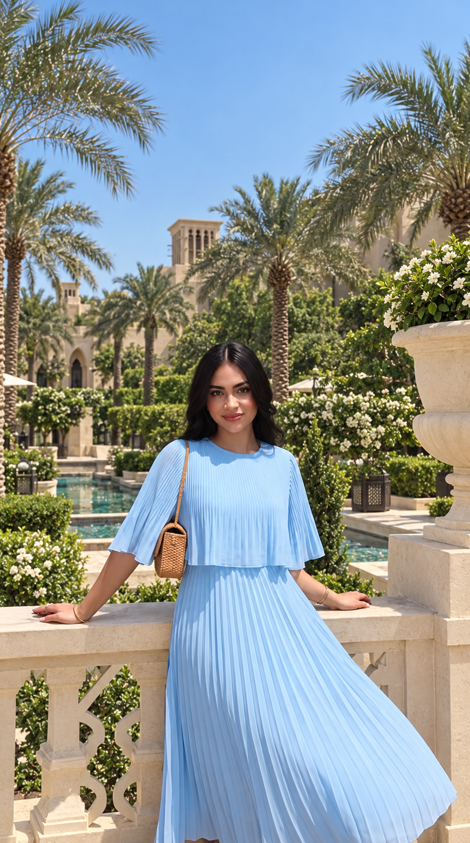 Serena pleated dress — look 2