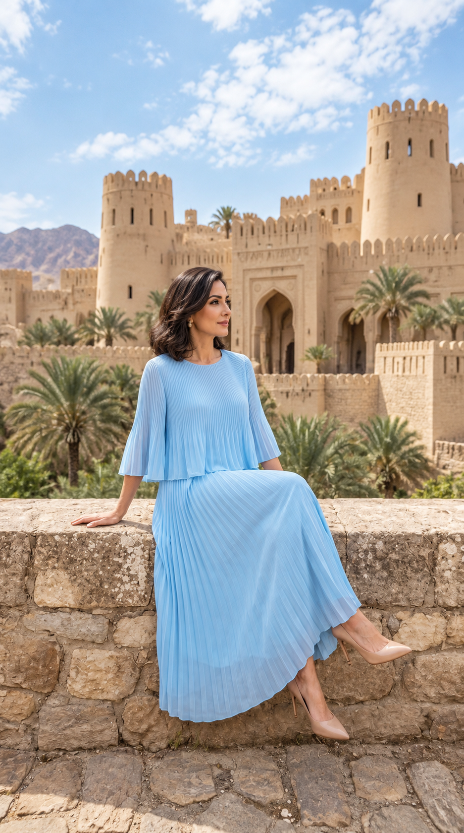 Serena pleated dress — look 3