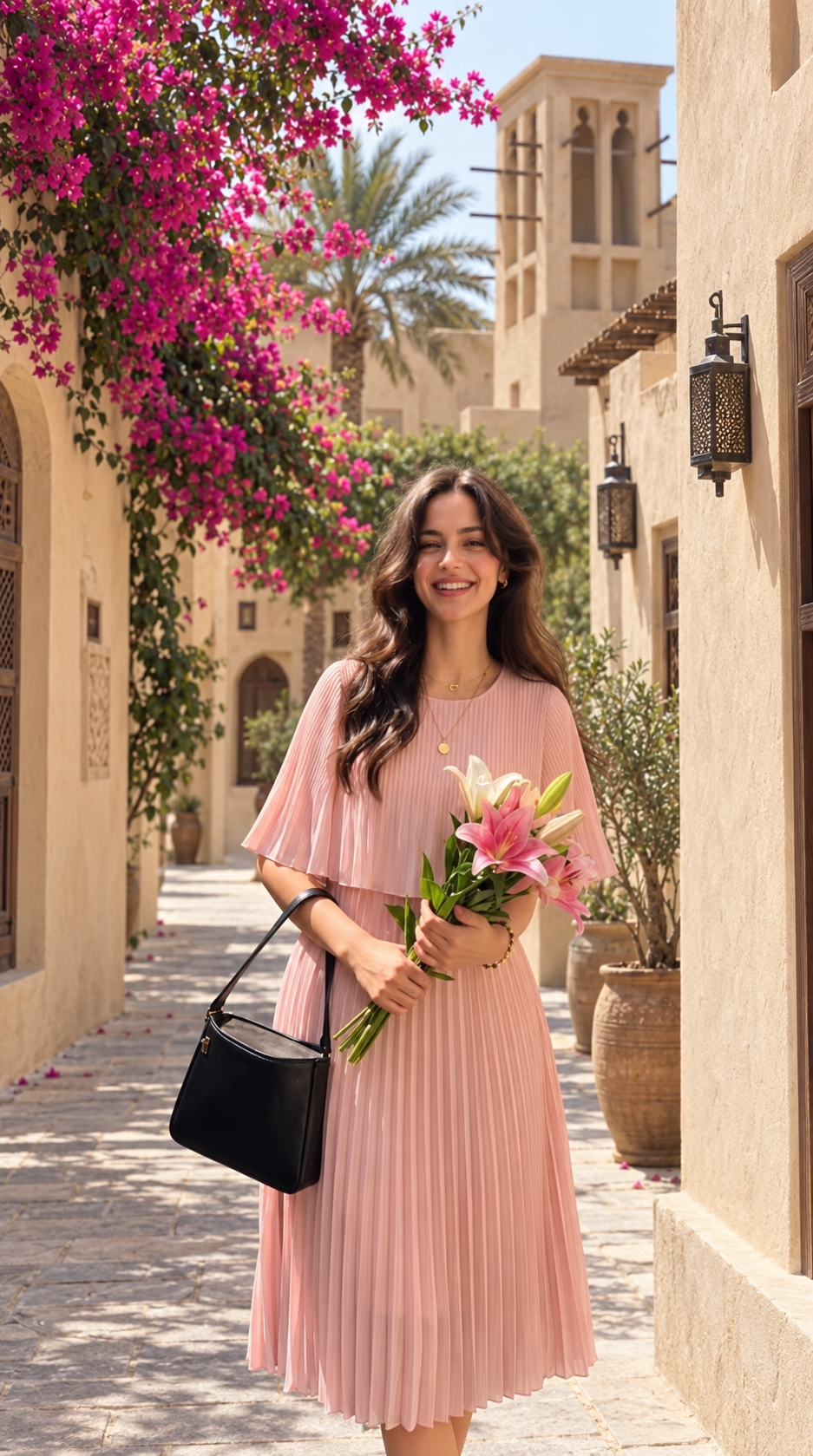 Serena pleated dress — look 4