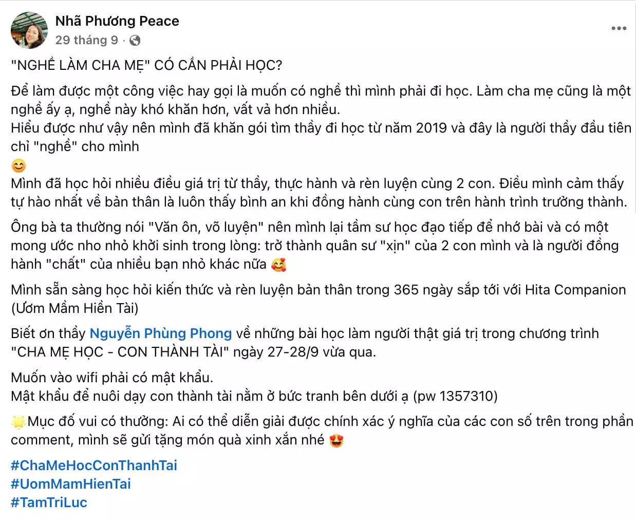 Feedback Nhã Phương Peace