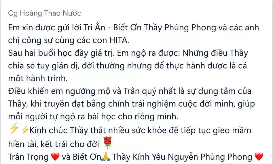 Feedback Cg Hoàng Thao Nước