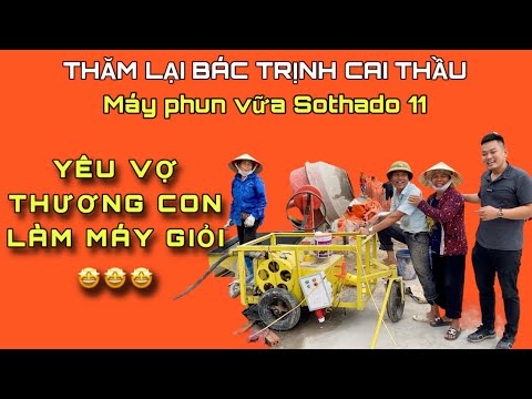 Cai thầu Nam Định sử dụng máy phun vữa SOTHADO