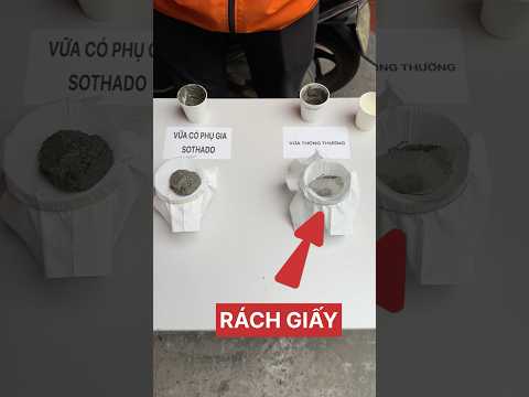 So sánh trực quan vữa có và không có Phụ gia SOTHADO