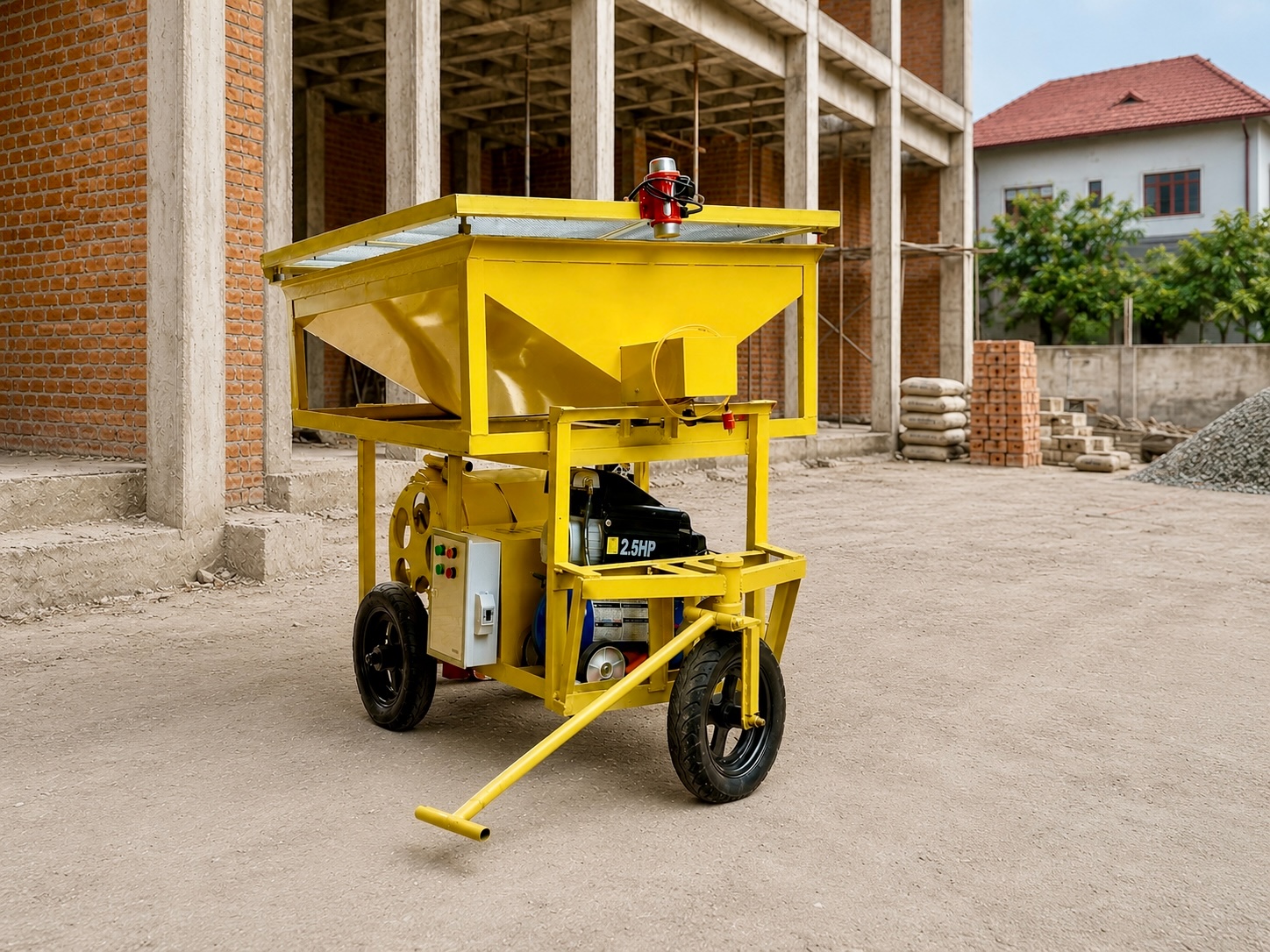 Máy phun vữa SOTHADO 11 tại công trường