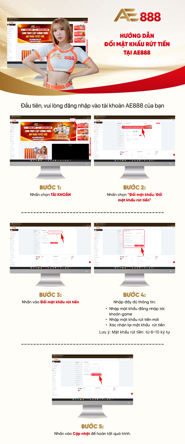 Đổi mật khẩu rút tiền PC