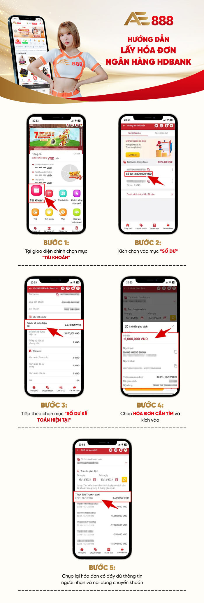 Lấy hóa đơn HDBank PC