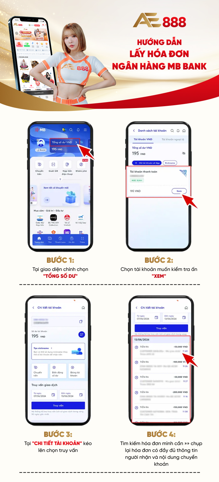 Lấy hóa đơn MB Bank PC