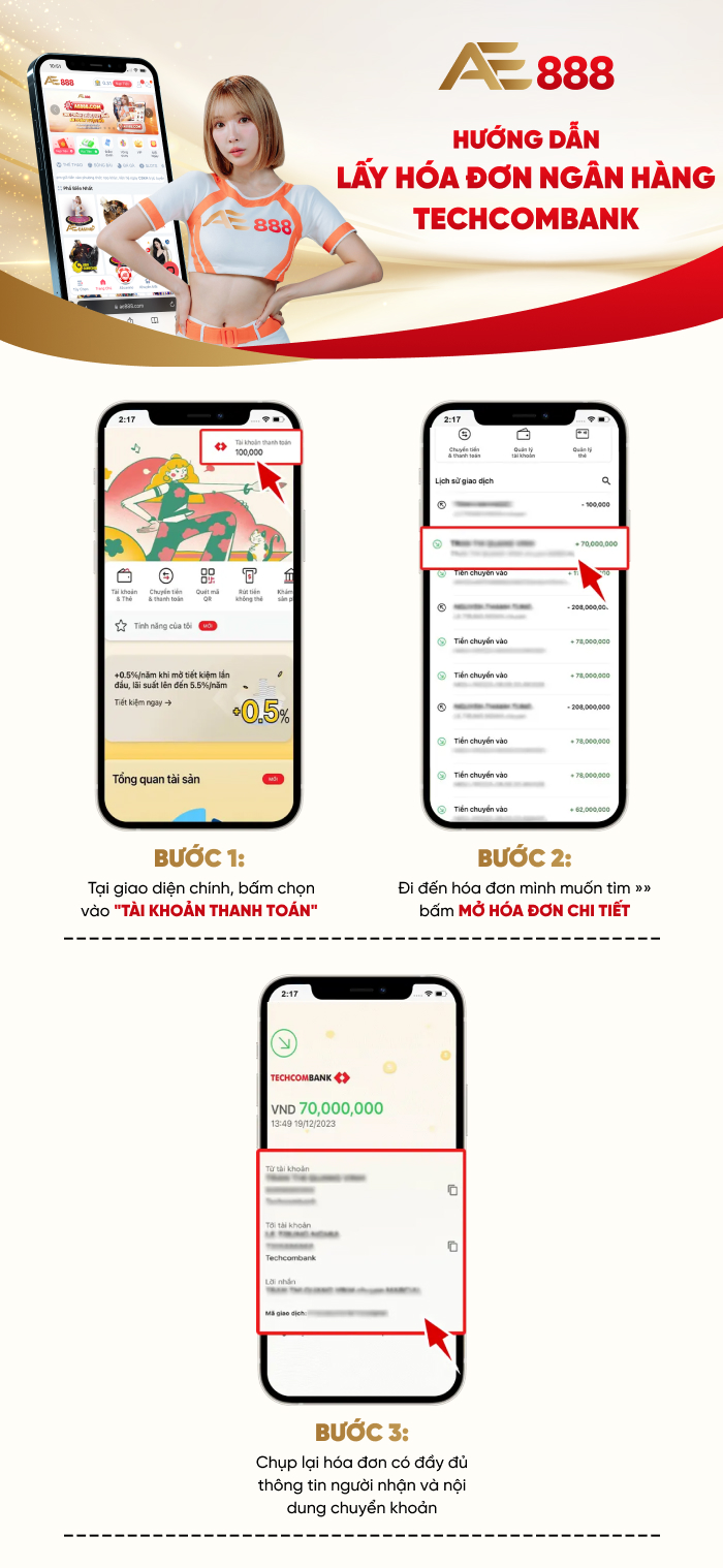 Lấy hóa đơn Techcombank PC
