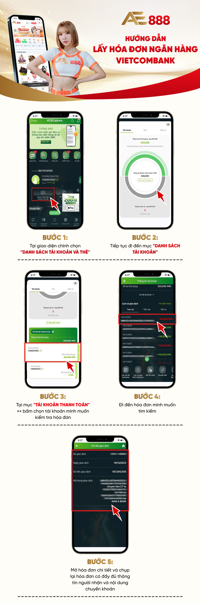 Lấy hóa đơn Vietcombank PC