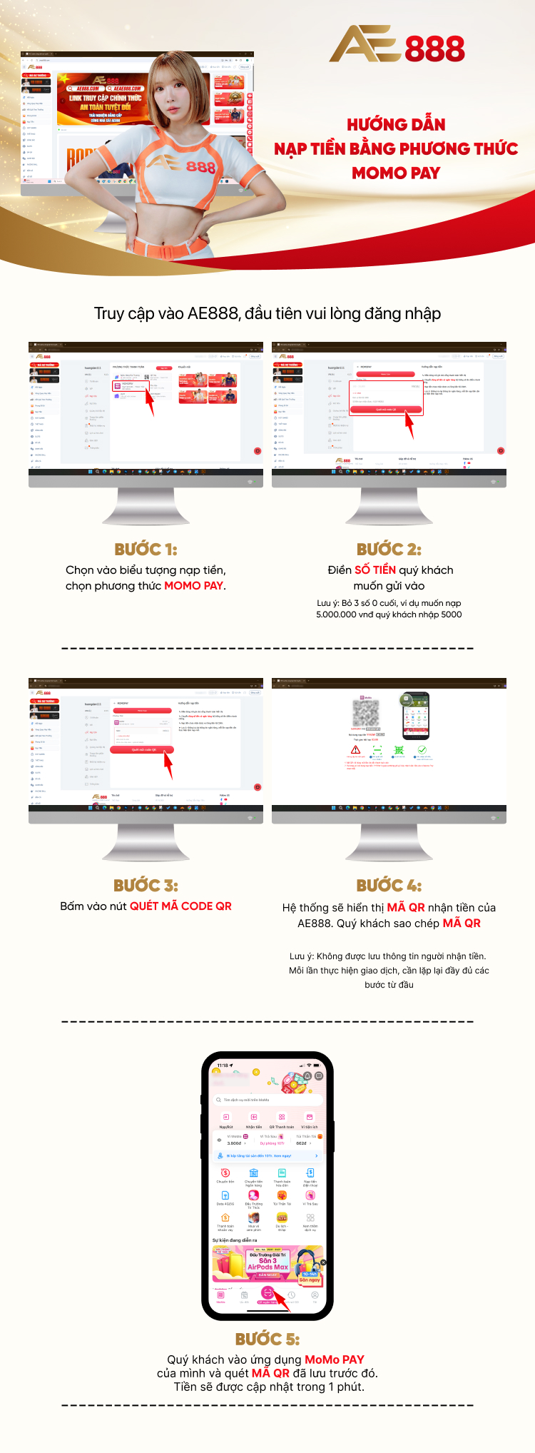 Nạp tiền qua MOMO PC