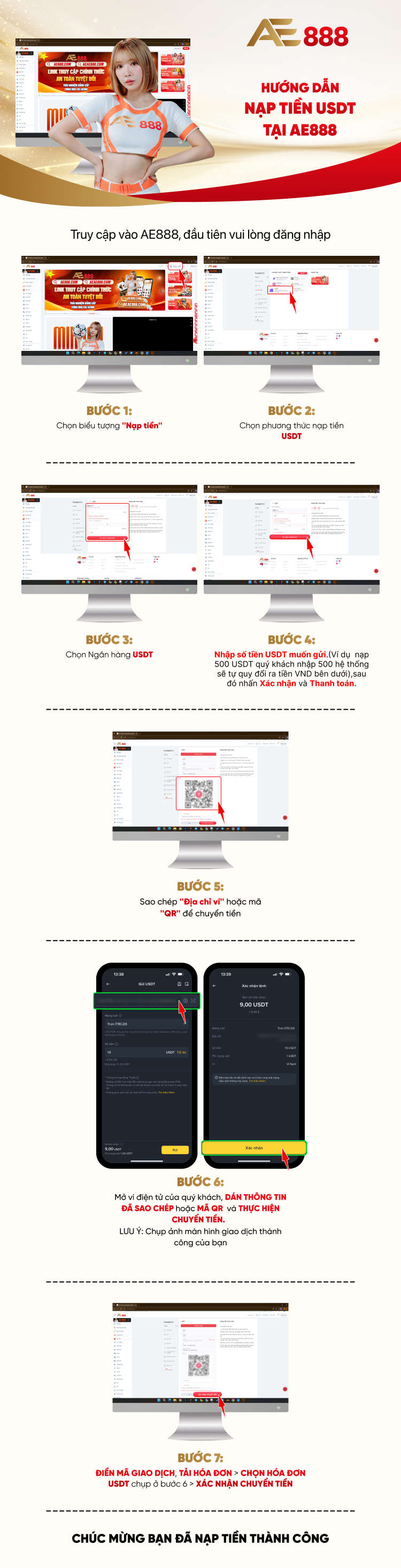 Nạp USDT vào AE888 PC