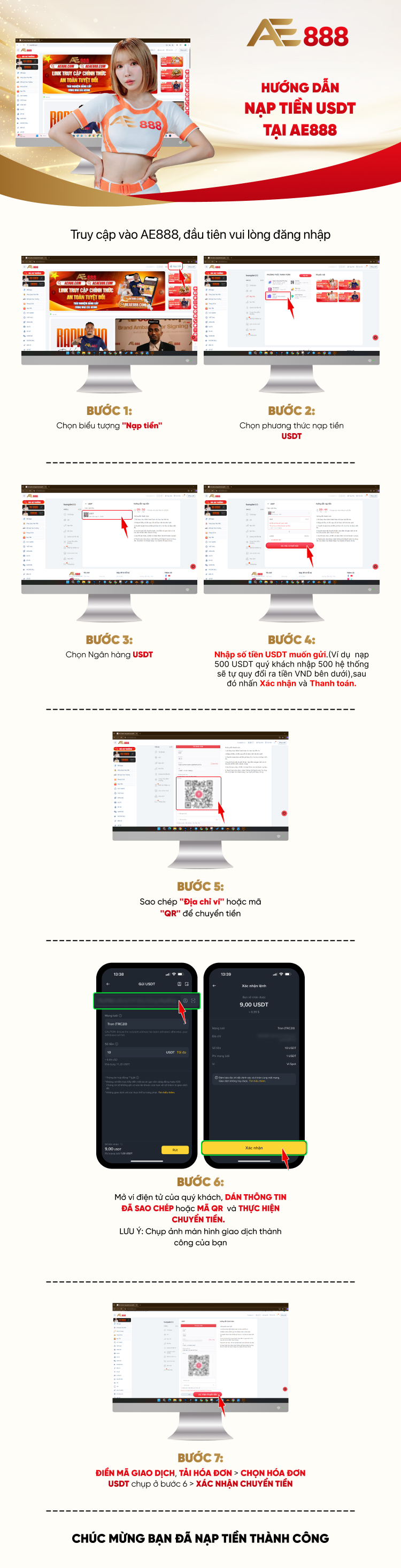 Nạp tiền USDT PC