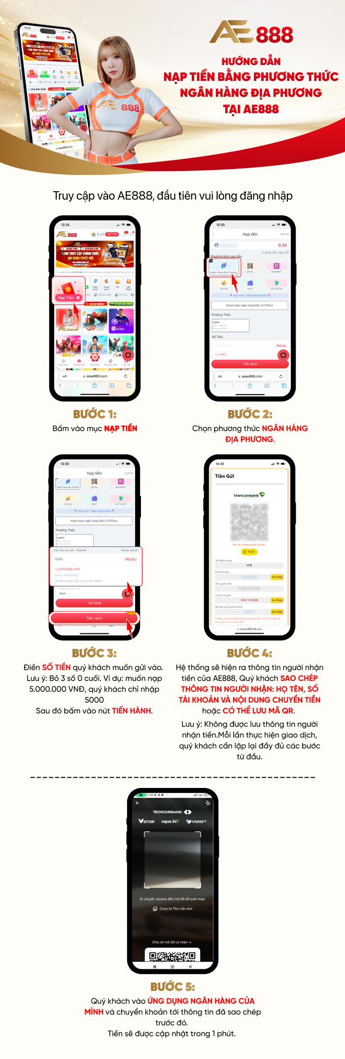 Nạp tiền qua ngân hàng Mobile