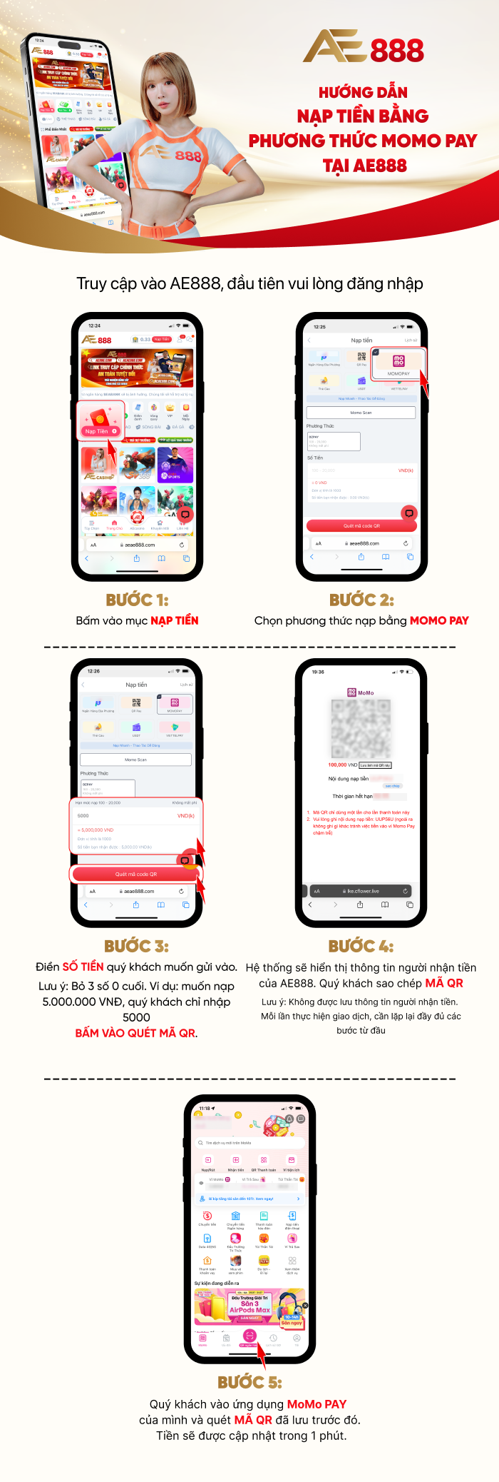 Nạp tiền qua MOMO Mobile