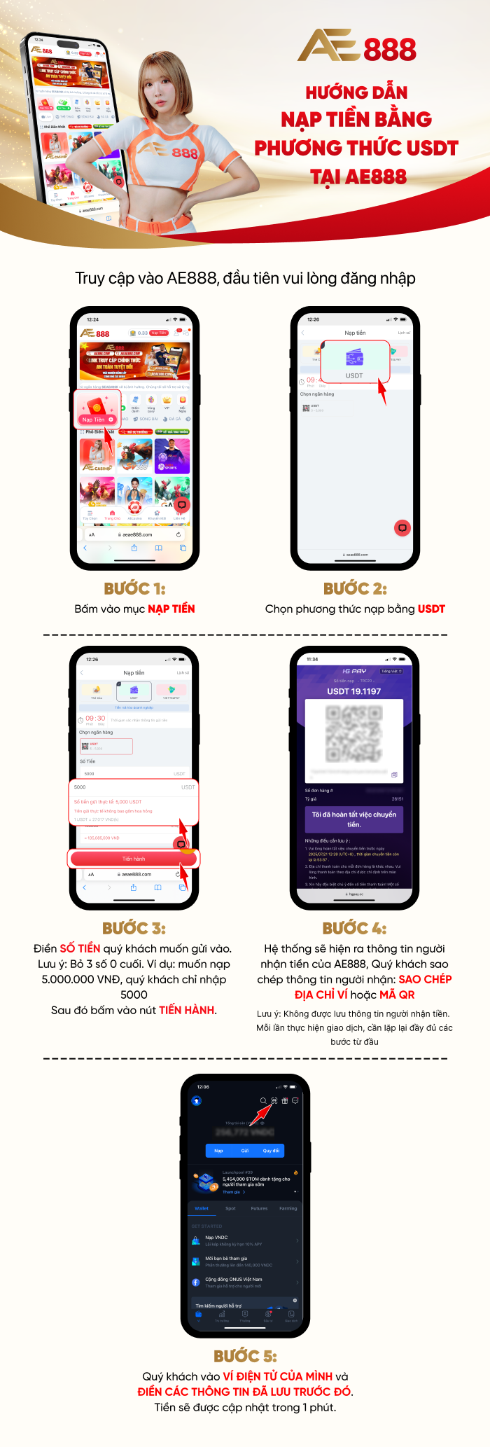 Nạp tiền USDT Mobile