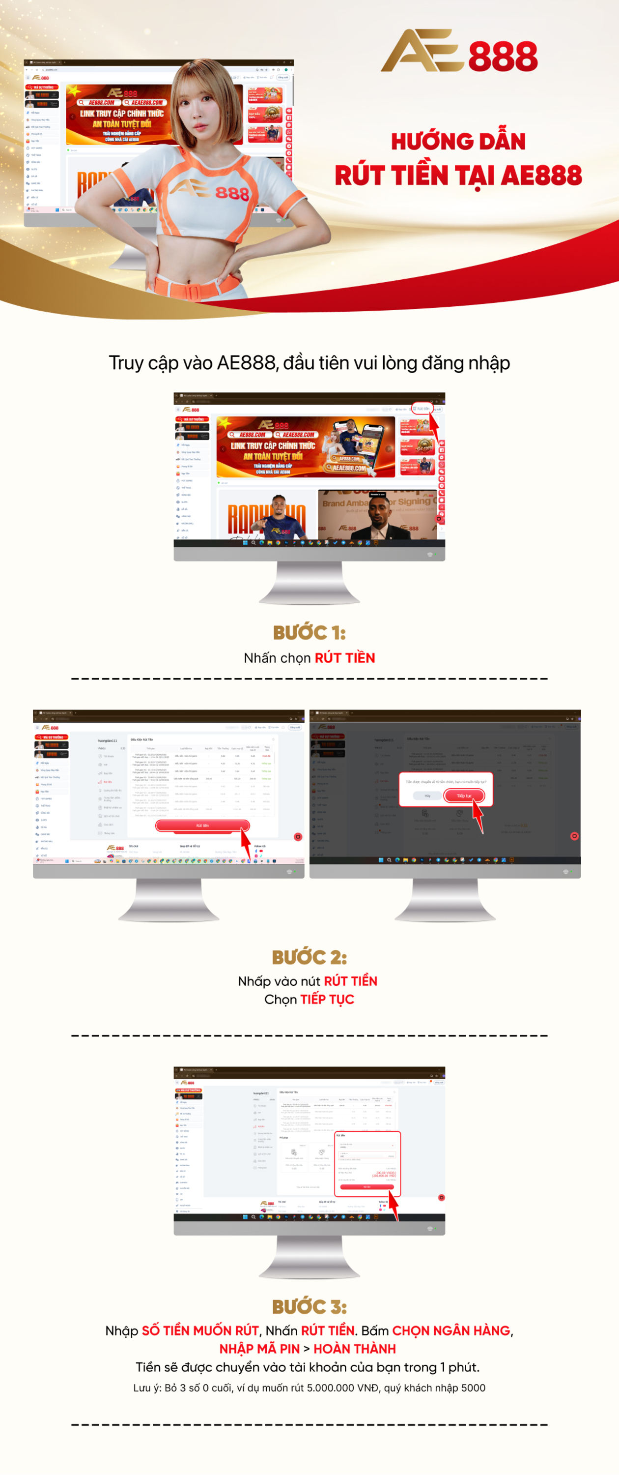 Hướng dẫn rút tiền PC