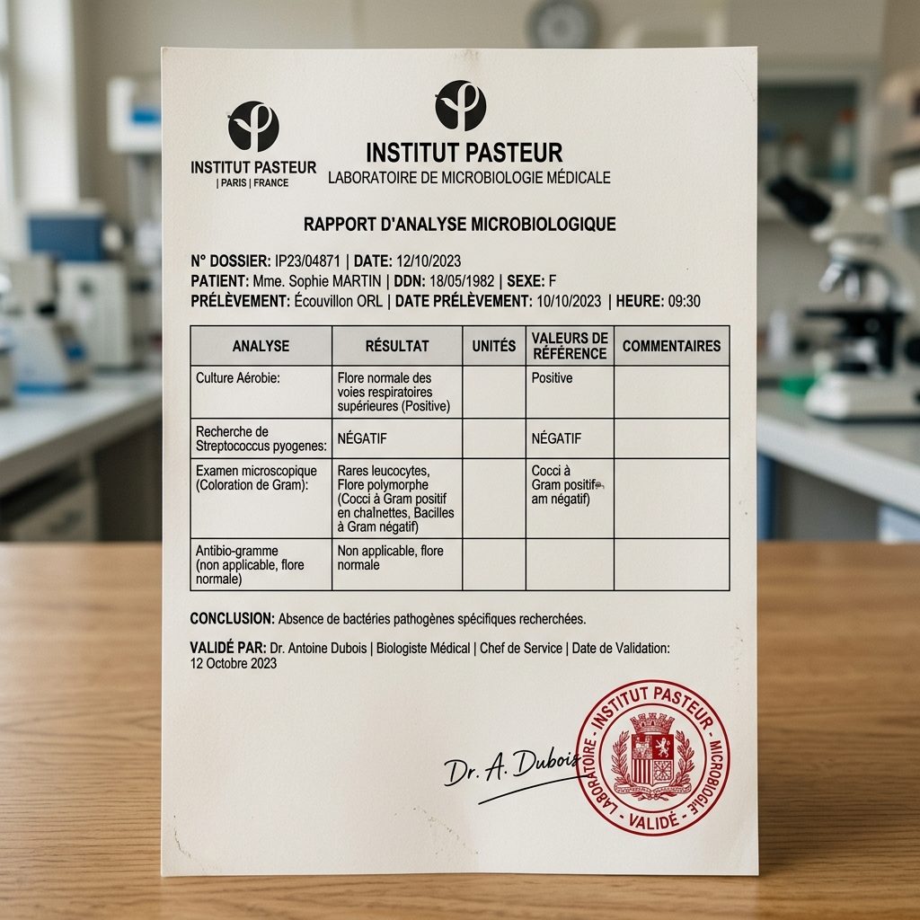 Phiếu kiểm nghiệm Viện Pasteur