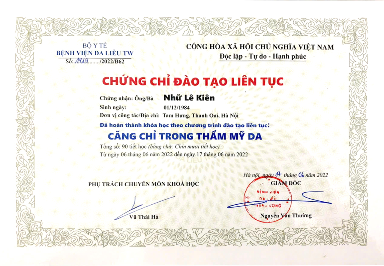 Căng chỉ trong thẩm mỹ da — Nhữ Lê Kiên