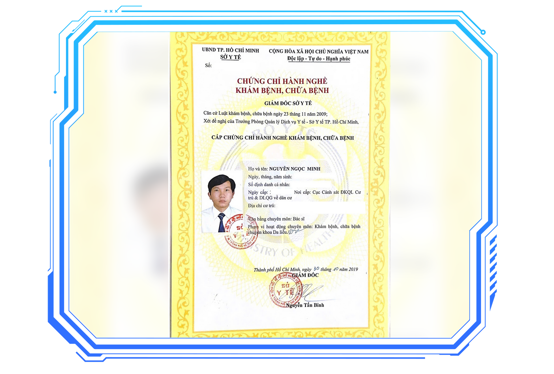 Chứng chỉ hành nghề khám bệnh, chữa bệnh – chuyên khoa Da liễu – Nguyễn Ngọc Minh